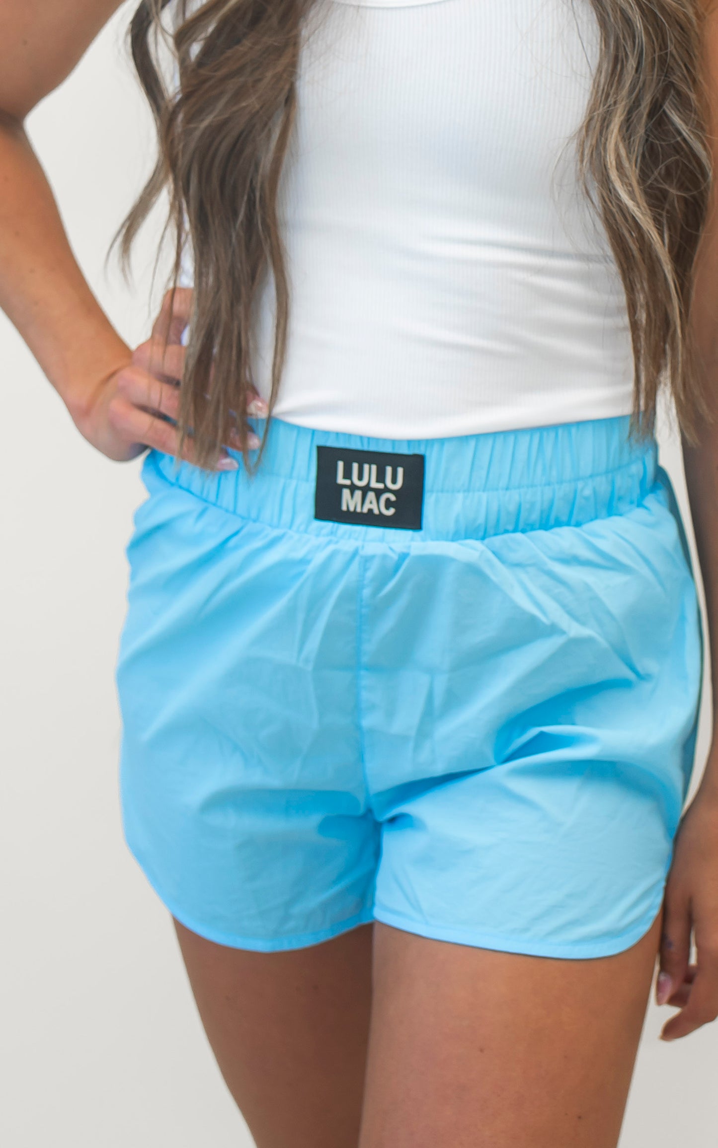 Turquoise Lulu Mac Solid Shorts