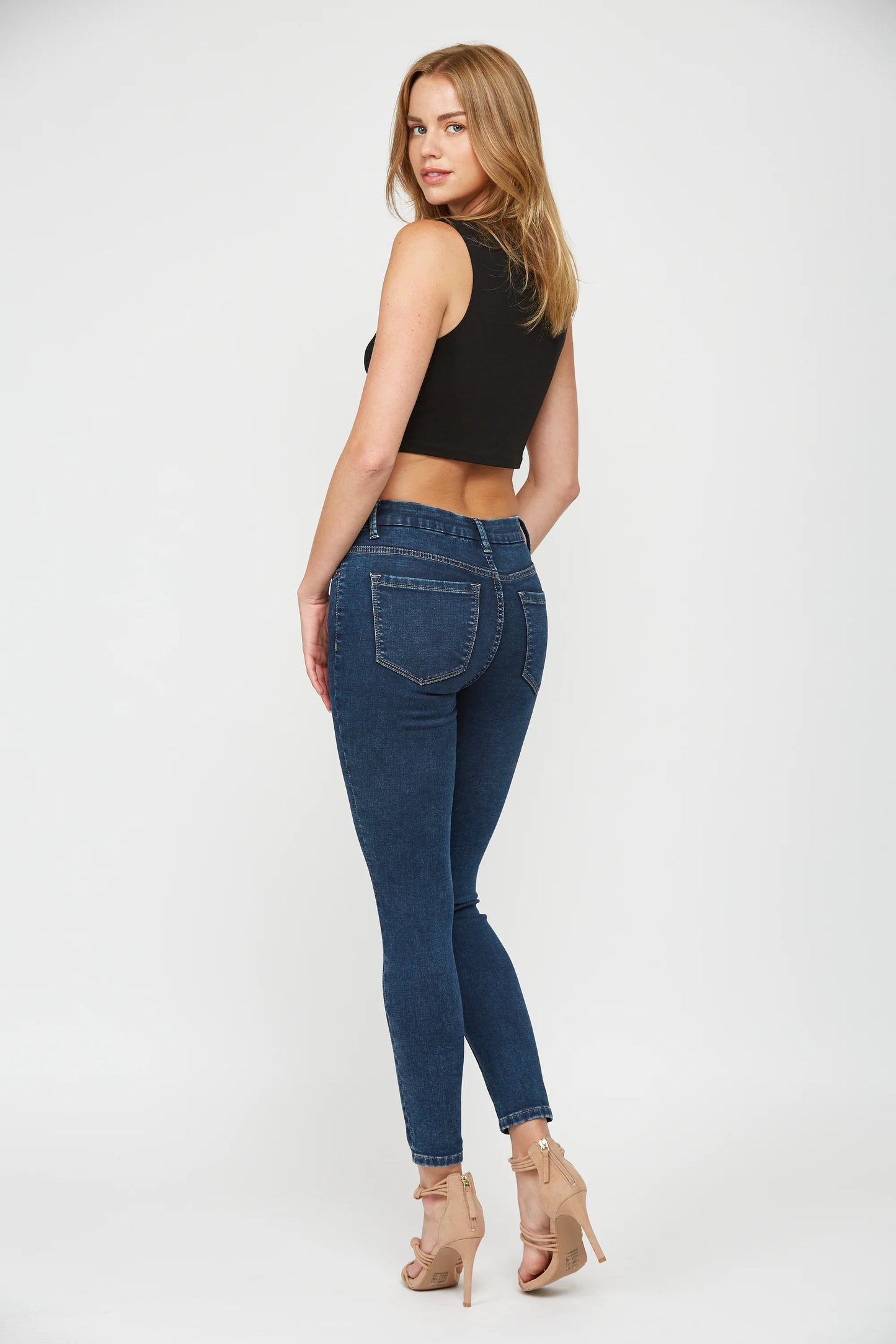 The Mia Super Soft Mid-Rise Knit Skinny Denim Jeans | Mica