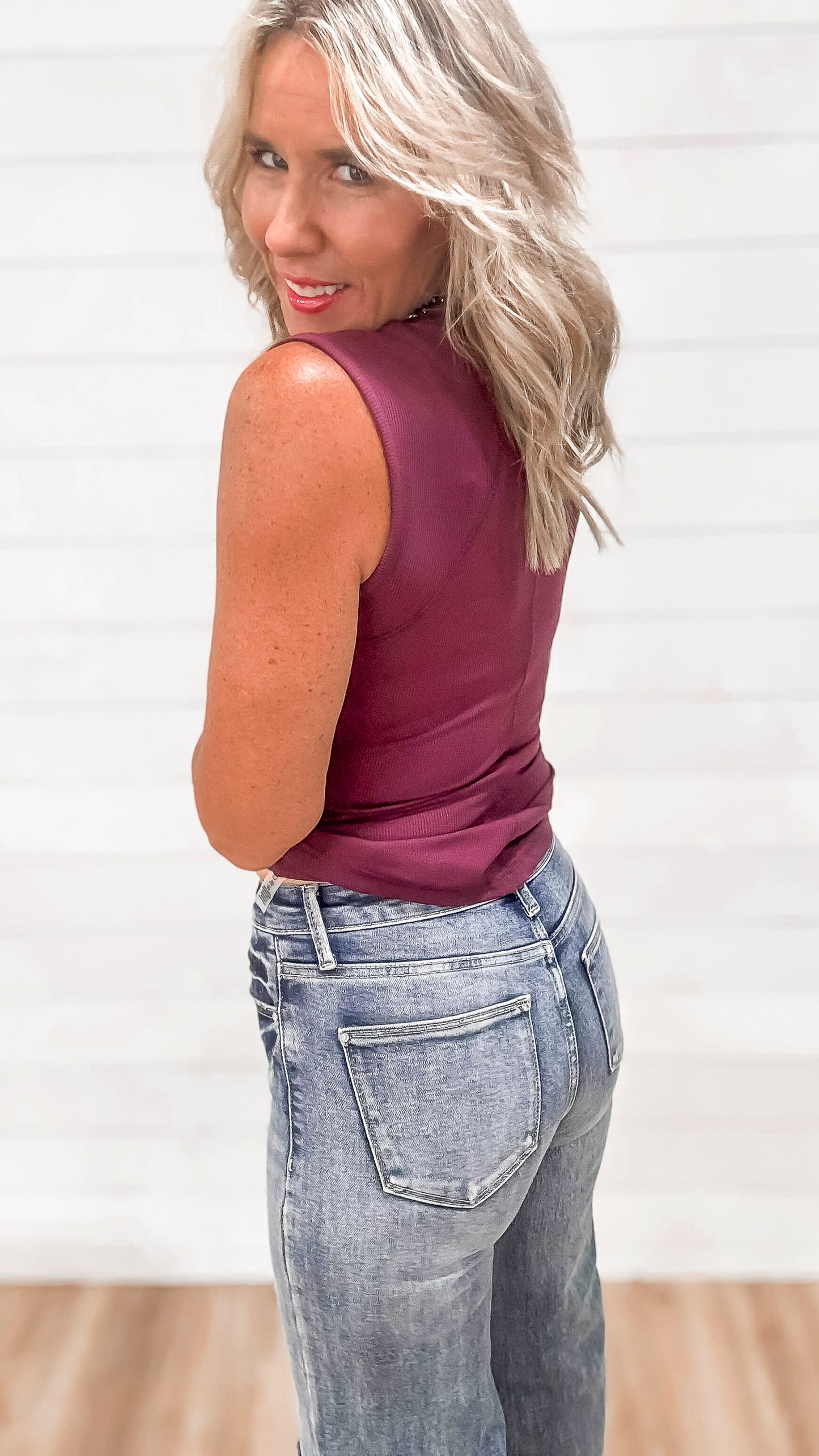 Essential Micro-ribbed Henley Tank Top | MONO B