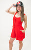 Seeing Red Solid Knit Romper