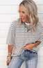 Coastal Cotton Striped Oversized Crewneck Tee | MONO B
