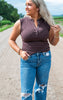 Essential Micro-ribbed Henley Tank Top | MONO B