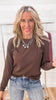 Stonewash Pima Cotton Boxy Long Sleeve Top | MONO B