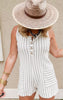 Sleeveless jacquard romper featuring tonal stripes and comfy, elevated style.