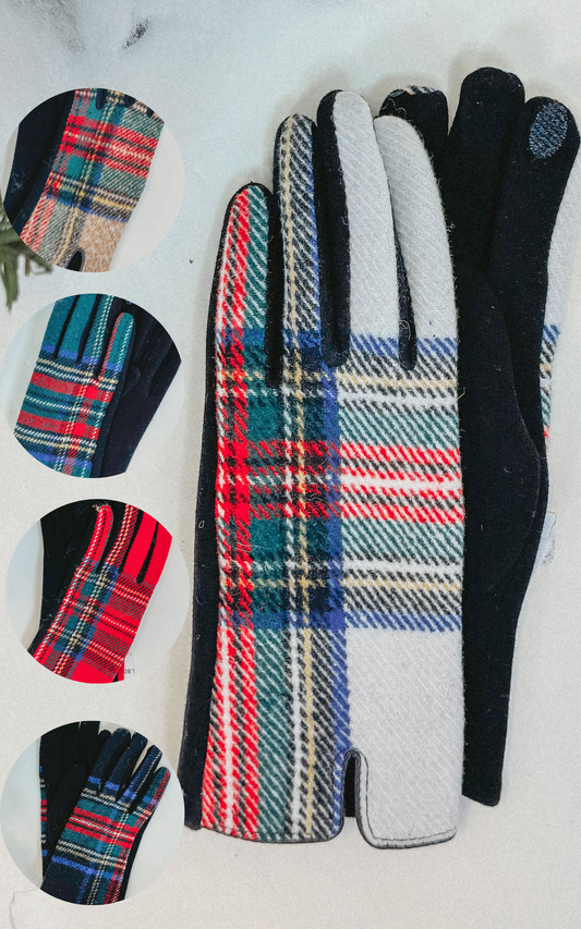 Symmetrical Plaidberry Gloves - Final Sale