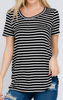 Striped Round Neck Short Sleeve Top - Final Sale**