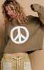 Olive Peace Sign Sweater