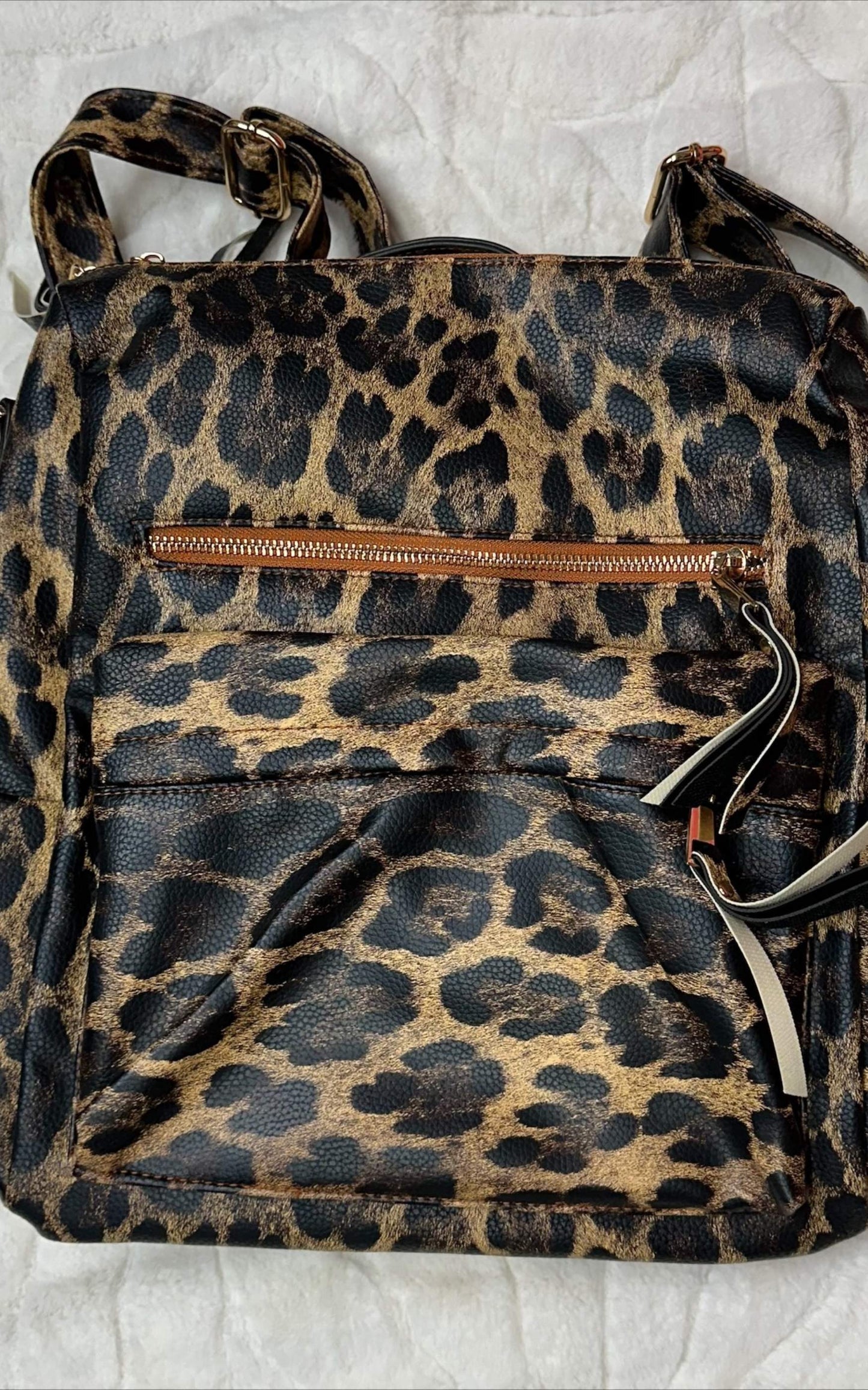 Faux Leopard Backpack