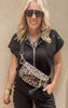 Makeup Junkie x Bad Habit leopard print belt bag with adjustable strap and statement style.

