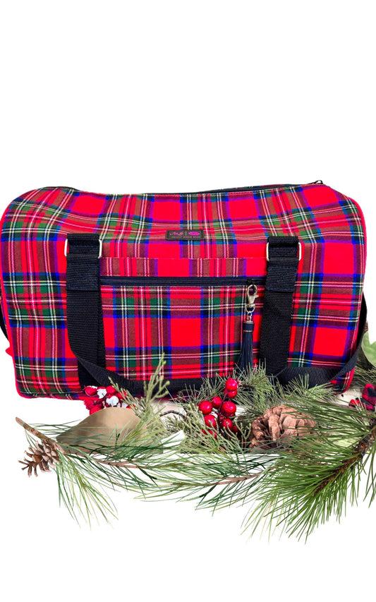 Red Tartan Duffel - Makeup Junkie Holiday Collab w/ Bad Habit**