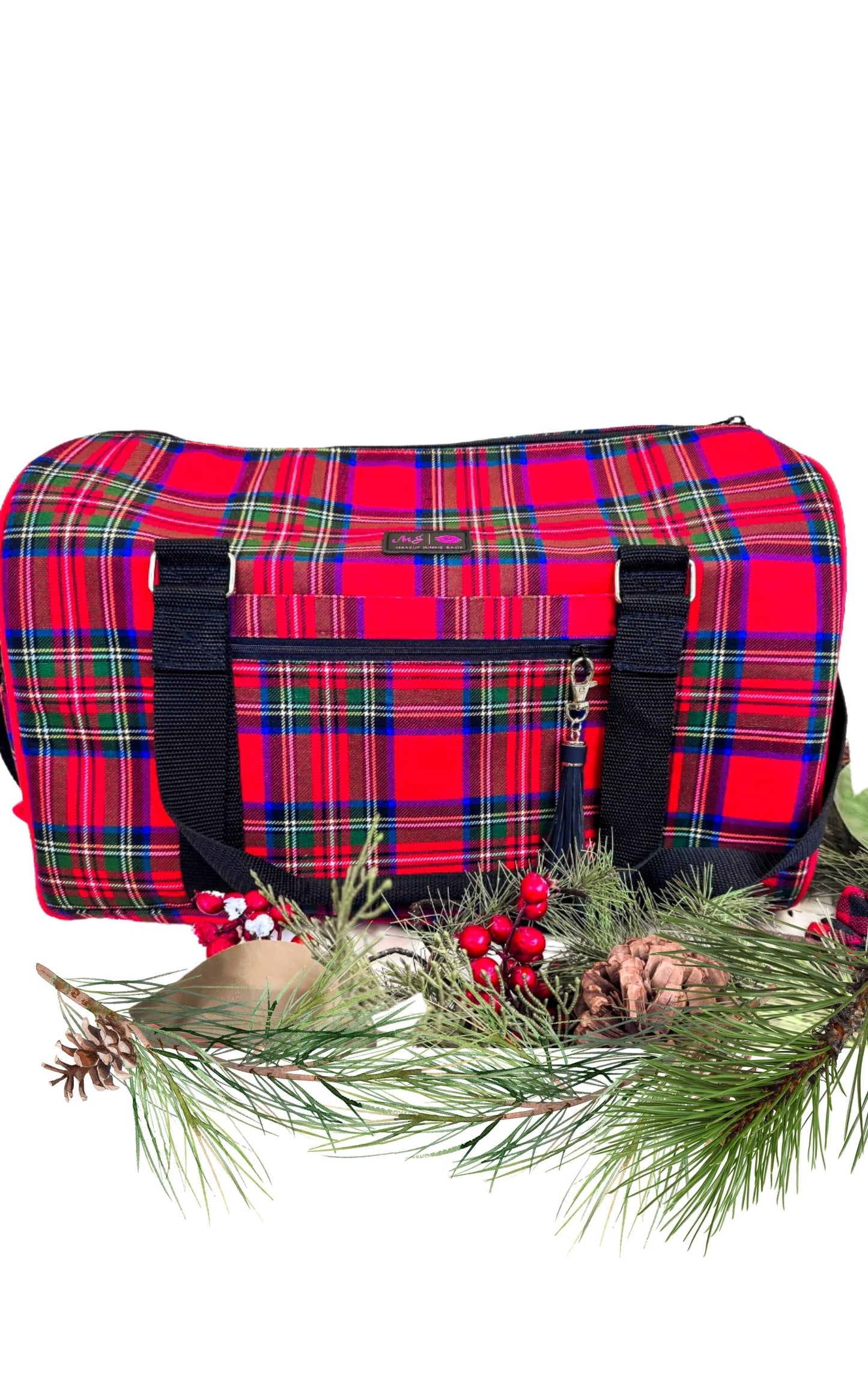 Red Tartan Duffel - Makeup Junkie Holiday Collab w/ Bad Habit*