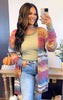 Marbled Knit Long Cardigan