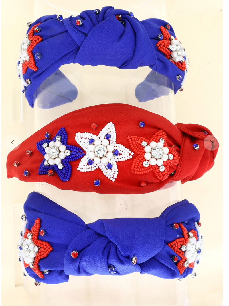 PATRIOTIC Knotted Headband with Jewels | FINAL SALE