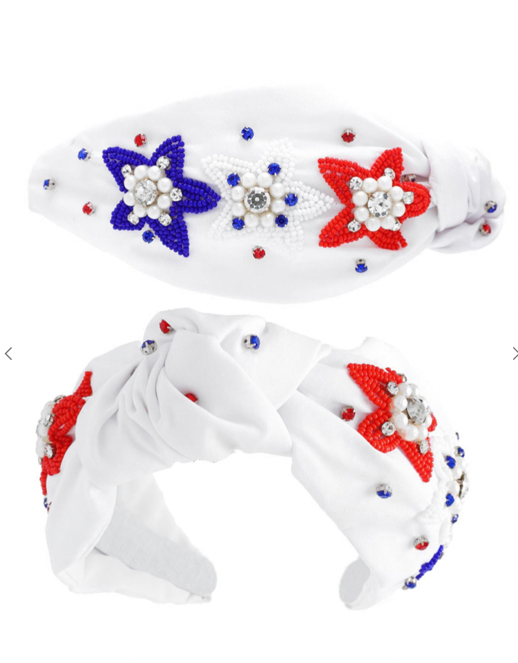 PATRIOTIC Knotted Headband with Jewels | FINAL SALE