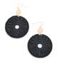 Raffia Beaded Edge Round Earrings