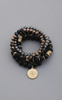 CRYSTAL WOOD BEAD STRETCH BRACELET SET