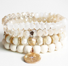 CRYSTAL WOOD BEAD STRETCH BRACELET SET