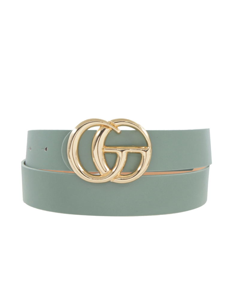 Sage Trendy Letter Buckle Belt 