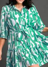 UMGEE - Abstract Print Collared Dress | FINAL SALE