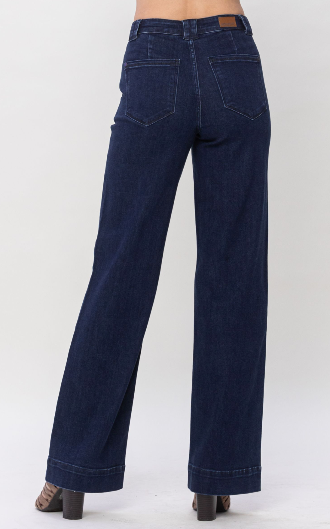 High Waist Clean Wash Trouser Wide Leg Denim Jean | Judy Blue