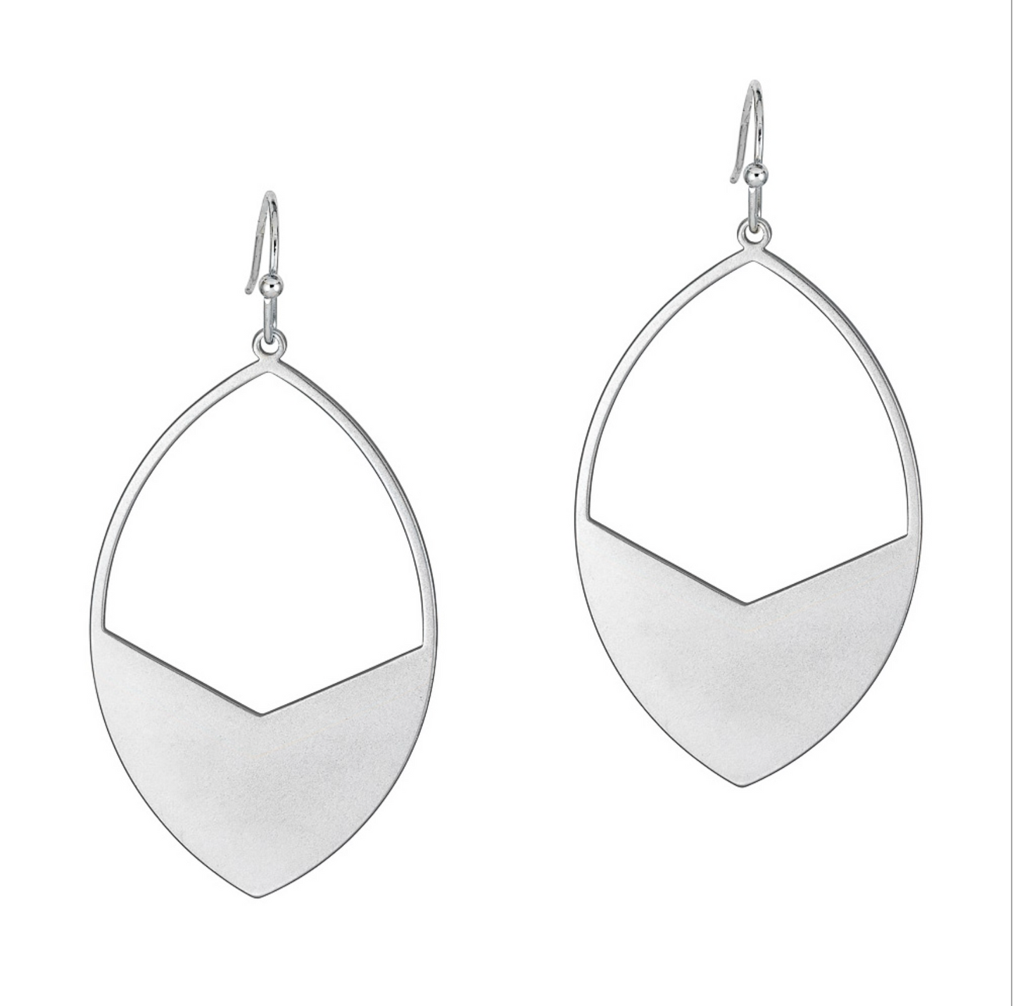 Matte Silver Open Geometric 1.5" Earrings - Final Sale