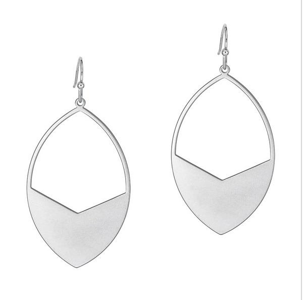 Matte Silver Open Geometric 1.5" Earrings