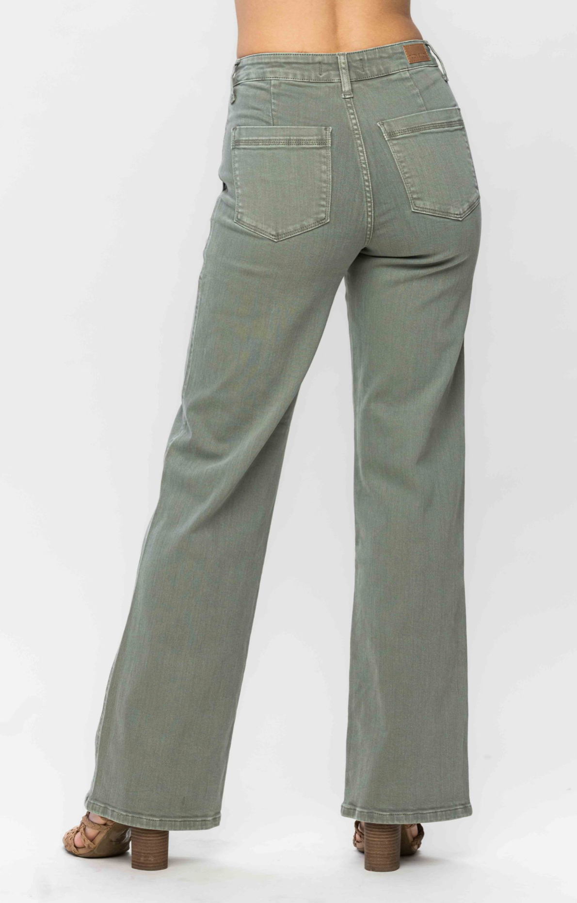 High Rise Sage Garment Dyed Straight Denim Jeans | Judy Blue