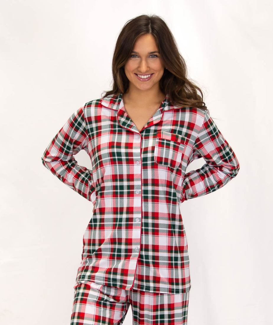 Mansfield Plaid Button Up Sleep Shirt