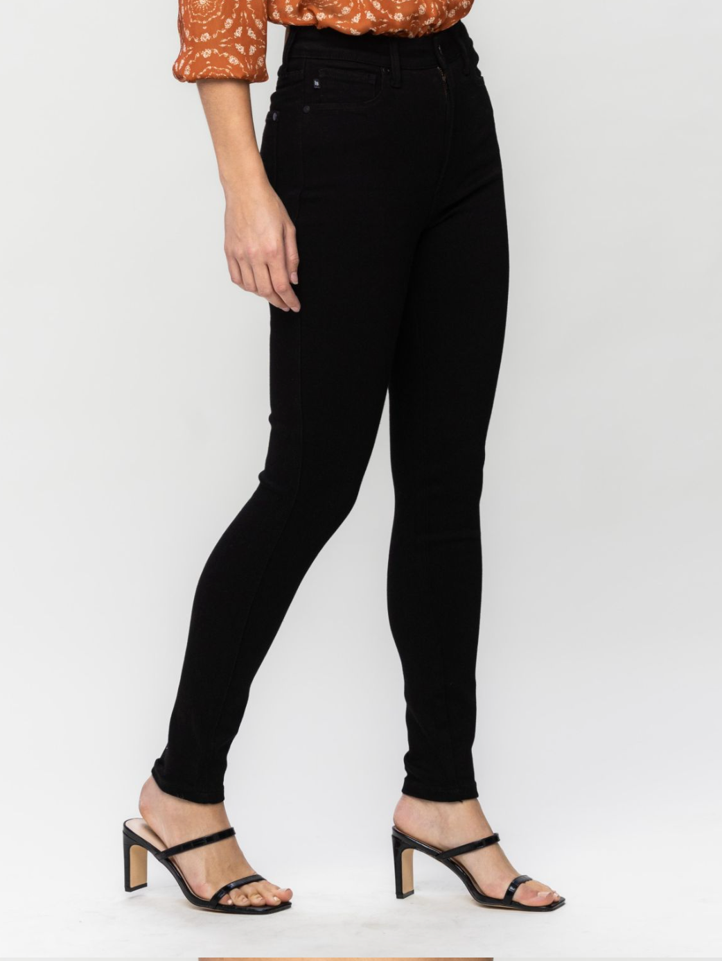 High Waist Tummy Control Black Skinny Jeans - Judy Blue