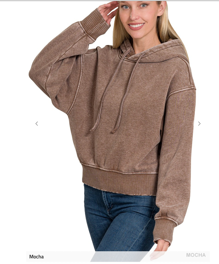 Totally Huggable Mineral Wash Fleece Hoodie  Part 1  - Final Sale