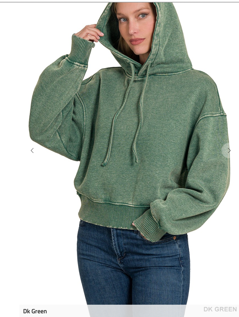 Totally Huggable Mineral Wash Fleece Hoodie  Part 2