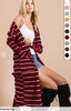 Striped Thermal Open Front Cardigan - Final Sale