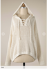 Lace Open Up Crochet Chenille Sweater Hoodie - Final Sale