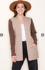 Colorblock Boyfriend Cardigan - Taupe/Brown - Final Sale