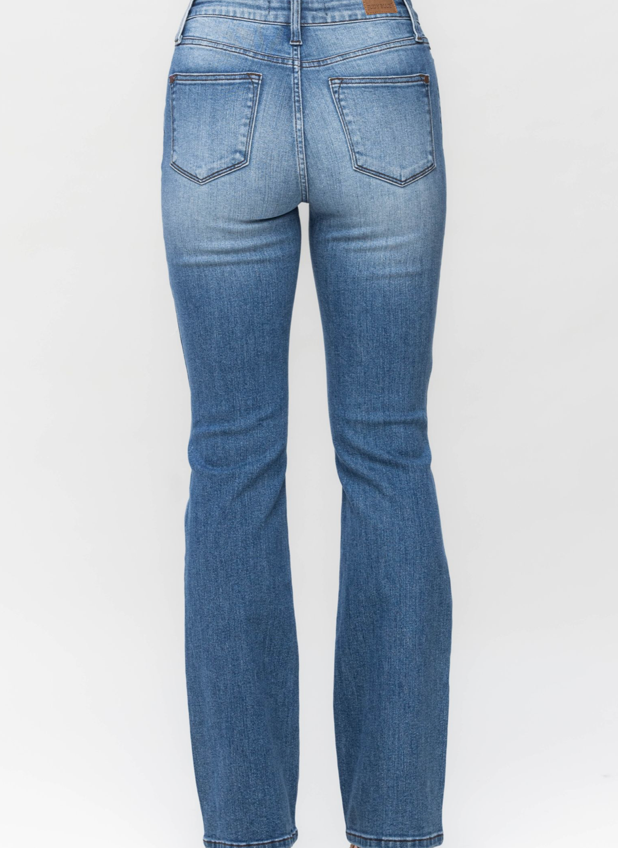 Seeing Plaid Mid Rise Plaid Patch Detail Bootcut Denim Jean (REG/CURVY)  | Judy Blue - Final Sale