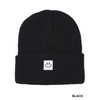 Black Smiley Face Patch Beanie - DEAL COUPON EXCLUDED