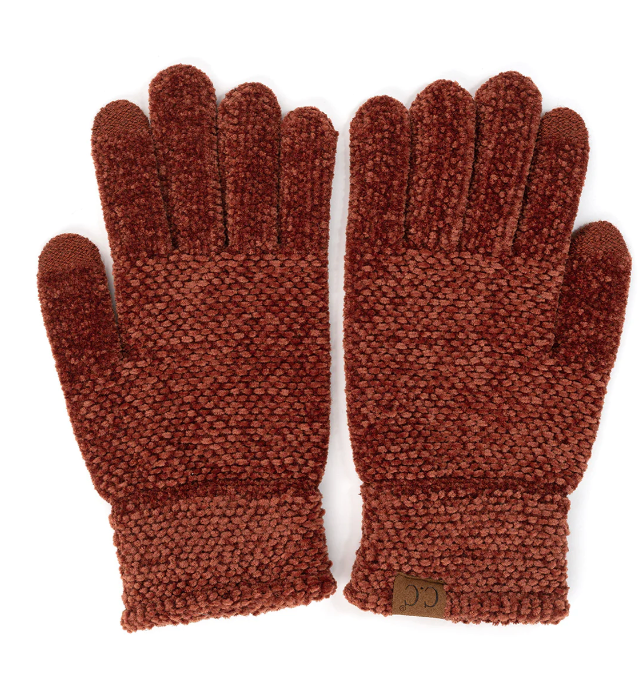 C.C. Burnt Henna Chenille Touchscreen Gloves