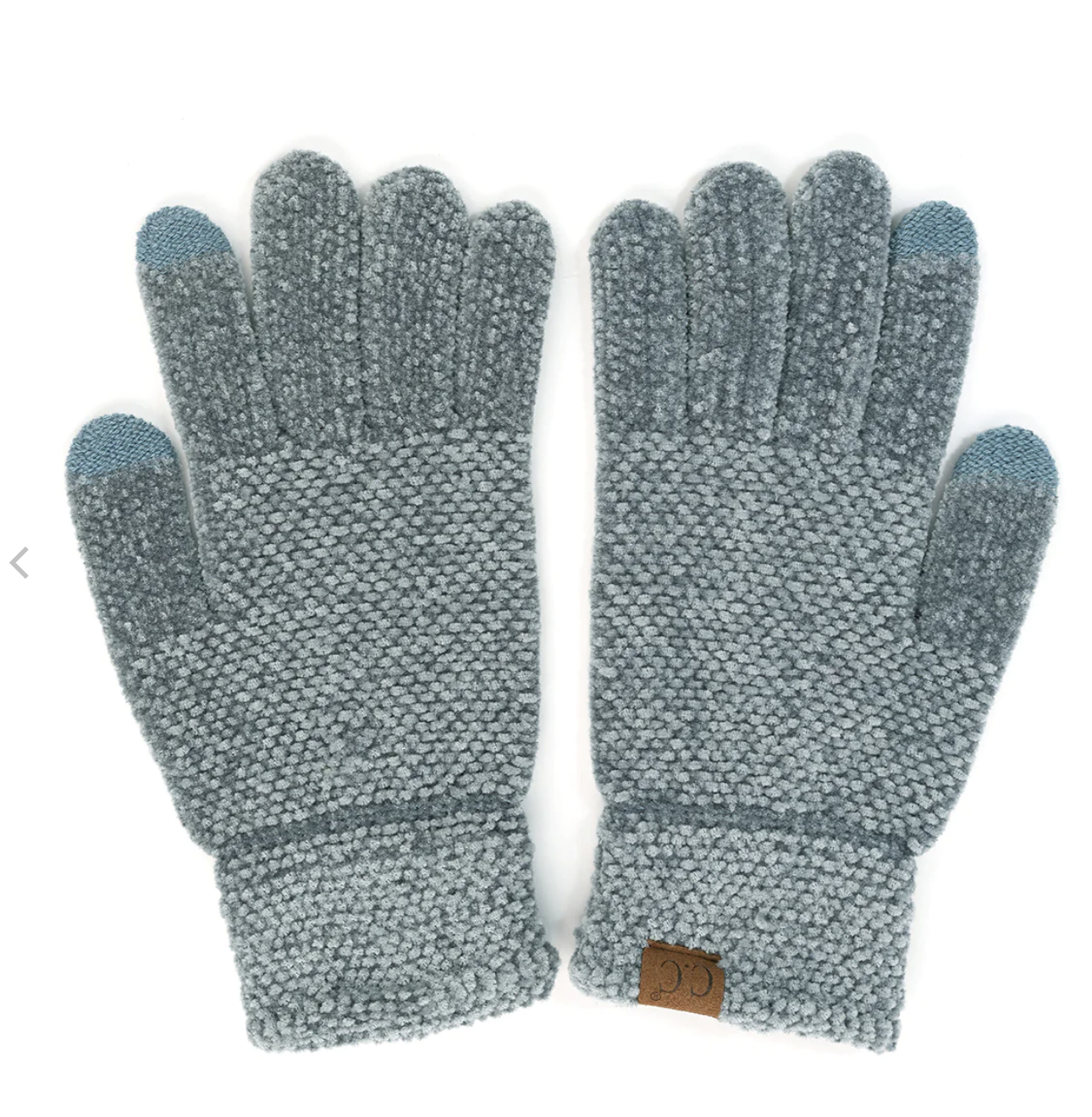 PINK FRIDAY DEAL: C.C. Steel Blue Chenille Touchscreen Gloves