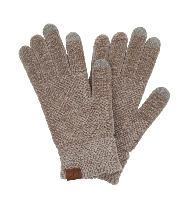 PINK FRIDAY DEAL: C.C. Taupe Chenille Touchscreen Gloves