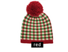 Checkered Holiday Beanie w/ Pom