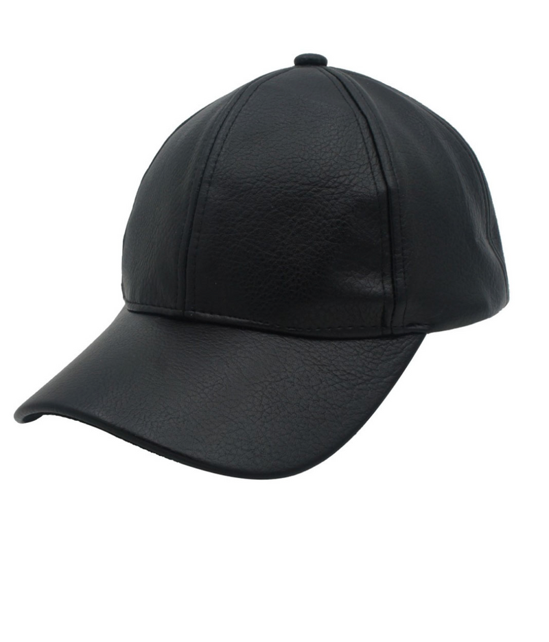 Pebbled Faux Leather Trucker Hat
