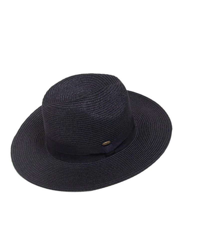 Black CC Panama Fedora Hat