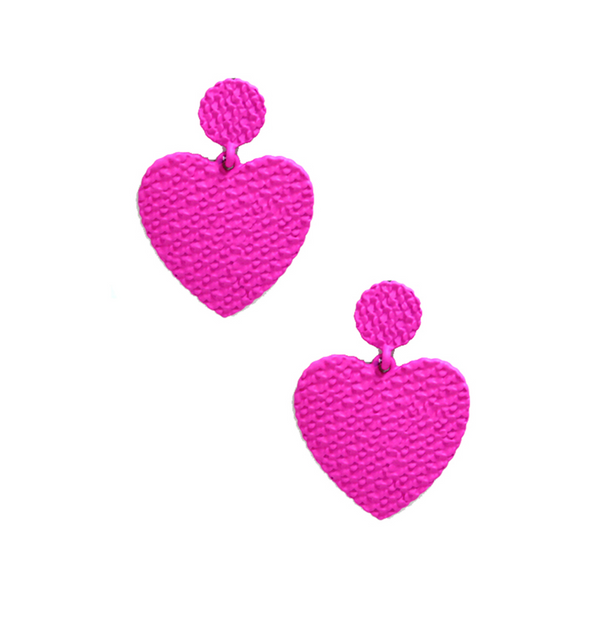 Textured Heart Earrings - Final Sale