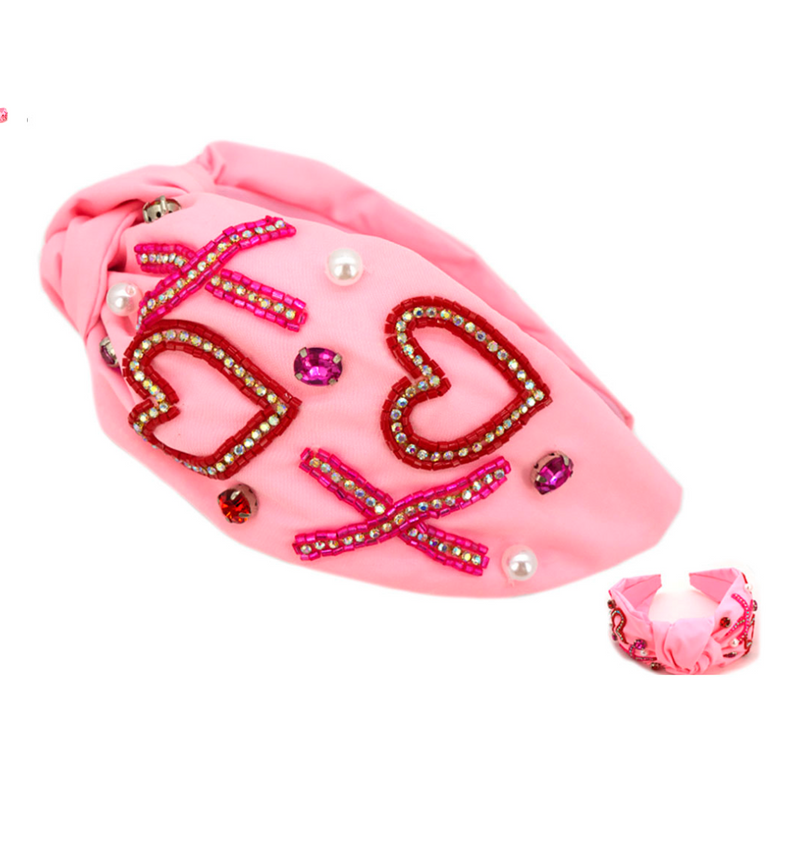 Xoxo Heart Headband - Pink