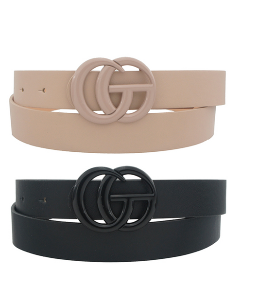 Color Coated GO Buckle Duo Belt