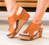 CORKYS Tiffanee Wedges - Cognac - Final Sale