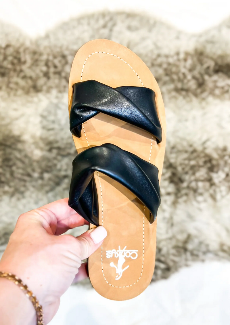 CORKYS With a Twist Black Sandals