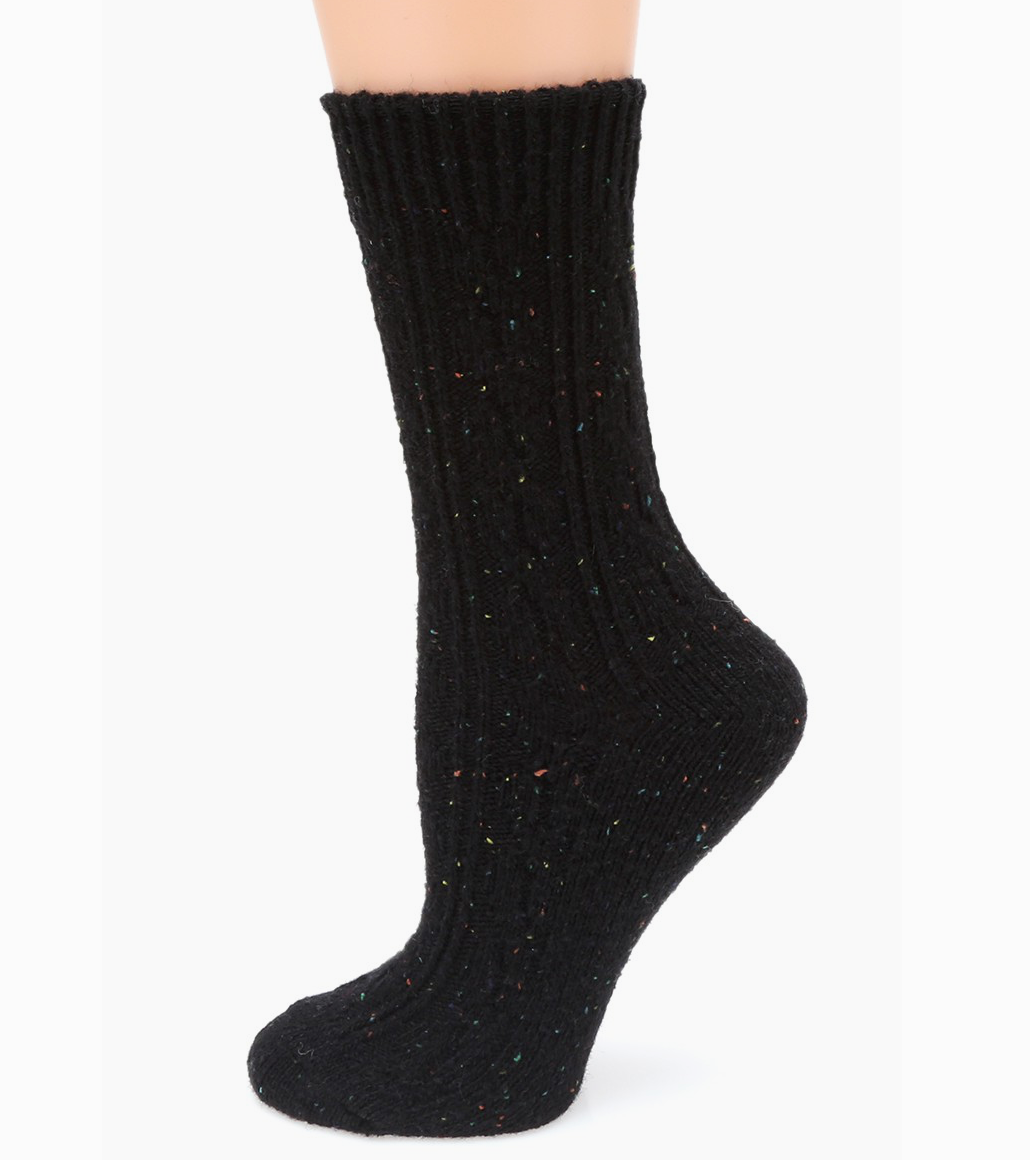 Women's Cable Knitted Wool Blend Crew Length Socks