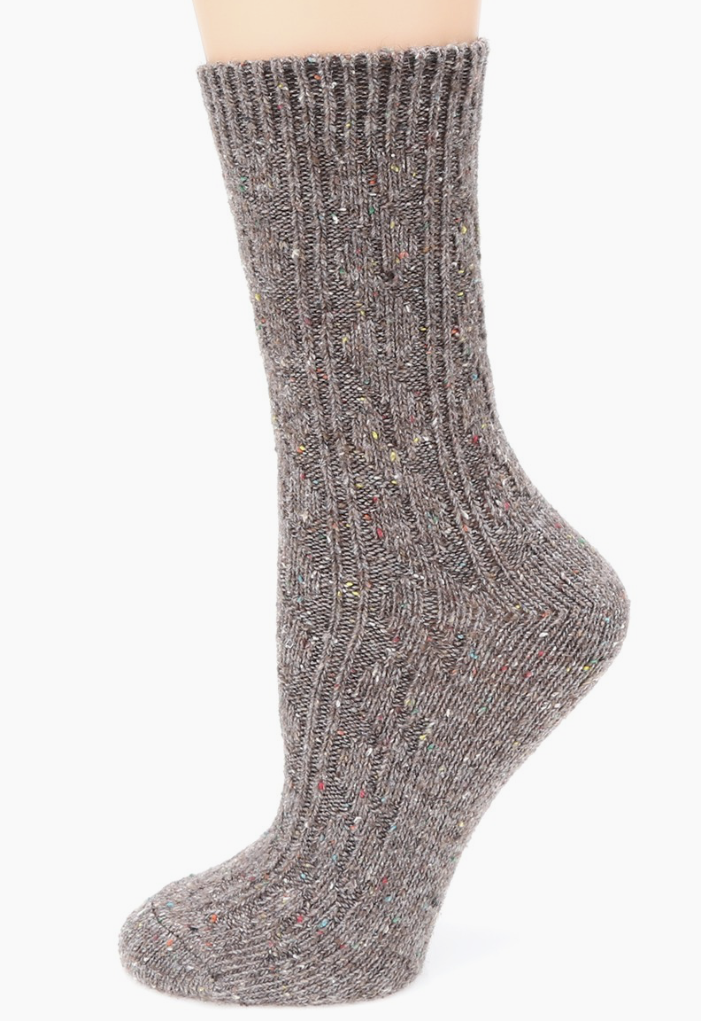 Women's Cable Knitted Wool Blend Crew Length Socks