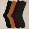 Women's Rib Knitted Wool Blend Crew Socks